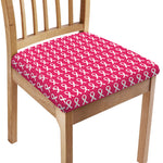 White And Pink Breast Cancer Print Chair Cushion Cover