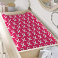 White And Pink Breast Cancer Print Changing Pad Cover