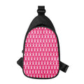 White And Pink Breast Cancer Print Sling Bag