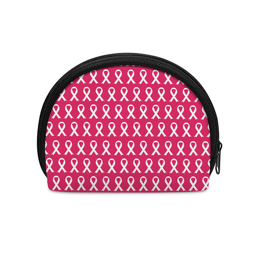White And Pink Breast Cancer Print Coin Purse