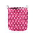 White And Pink Breast Cancer Print Collapsible Laundry Basket
