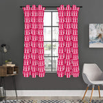 White And Pink Breast Cancer Print Curtain