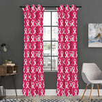 White And Pink Breast Cancer Print Curtain