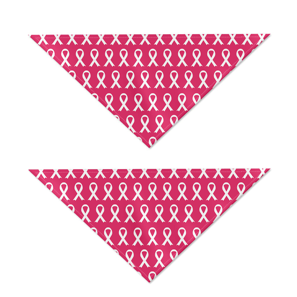 White And Pink Breast Cancer Print Dog Bandana