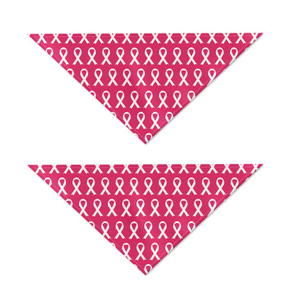 White And Pink Breast Cancer Print Dog Bandana