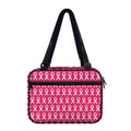 White And Pink Breast Cancer Print Double Strap Bible Bag