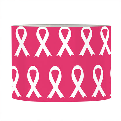 White And Pink Breast Cancer Print Drum Lamp Shade