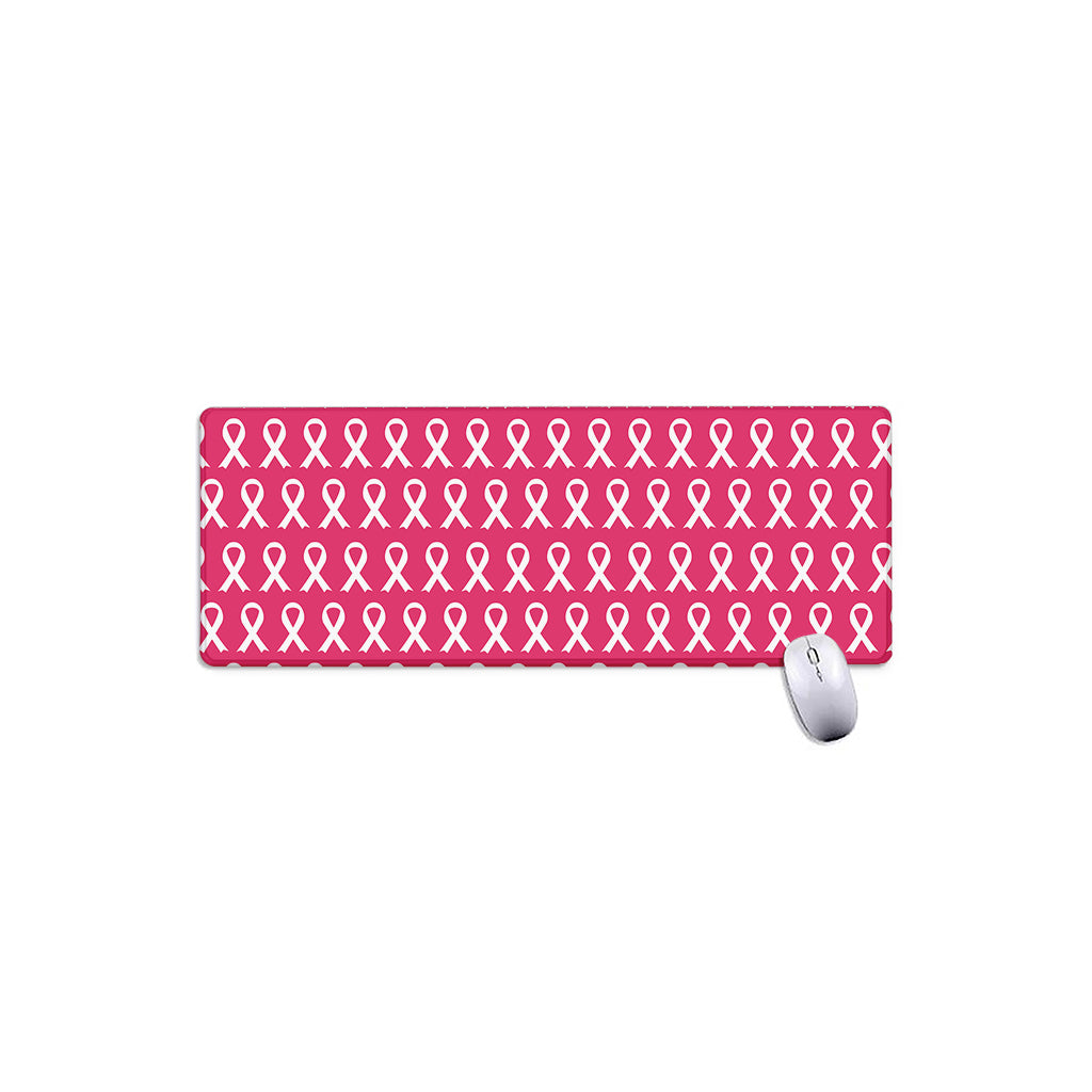 White And Pink Breast Cancer Print Extended Mouse Pad