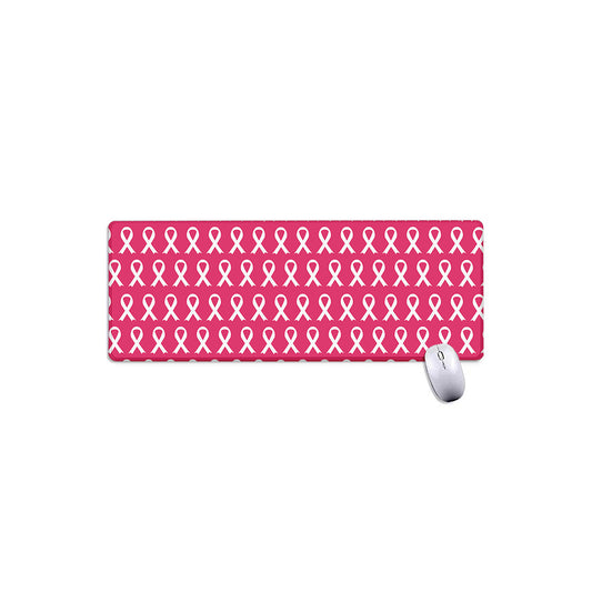 White And Pink Breast Cancer Print Extended Mouse Pad