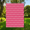 White And Pink Breast Cancer Print Garden Flag