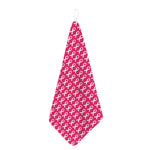 White And Pink Breast Cancer Print Hand Towel