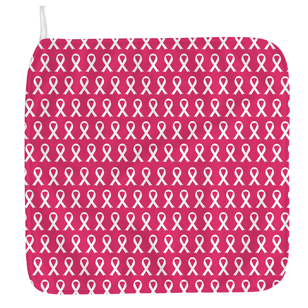 White And Pink Breast Cancer Print Hand Towel