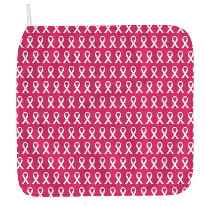 White And Pink Breast Cancer Print Hand Towel