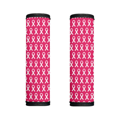 White And Pink Breast Cancer Print Handle Covers