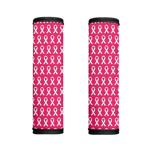 White And Pink Breast Cancer Print Handle Covers