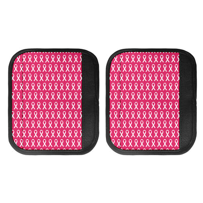 White And Pink Breast Cancer Print Handle Covers