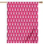White And Pink Breast Cancer Print House Flag