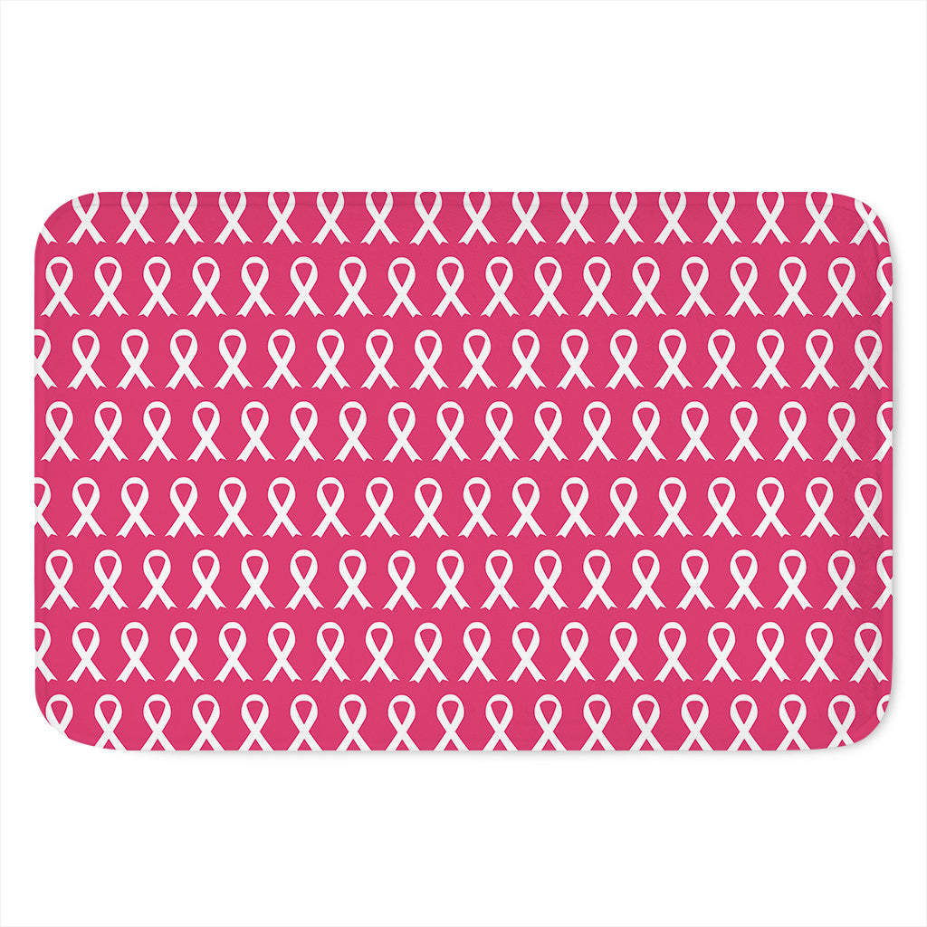 White And Pink Breast Cancer Print Indoor Door Mat