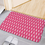 White And Pink Breast Cancer Print Indoor Door Mat