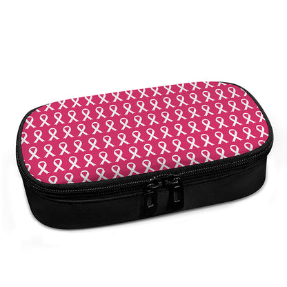 White And Pink Breast Cancer Print Insulin Cooler Travel Case