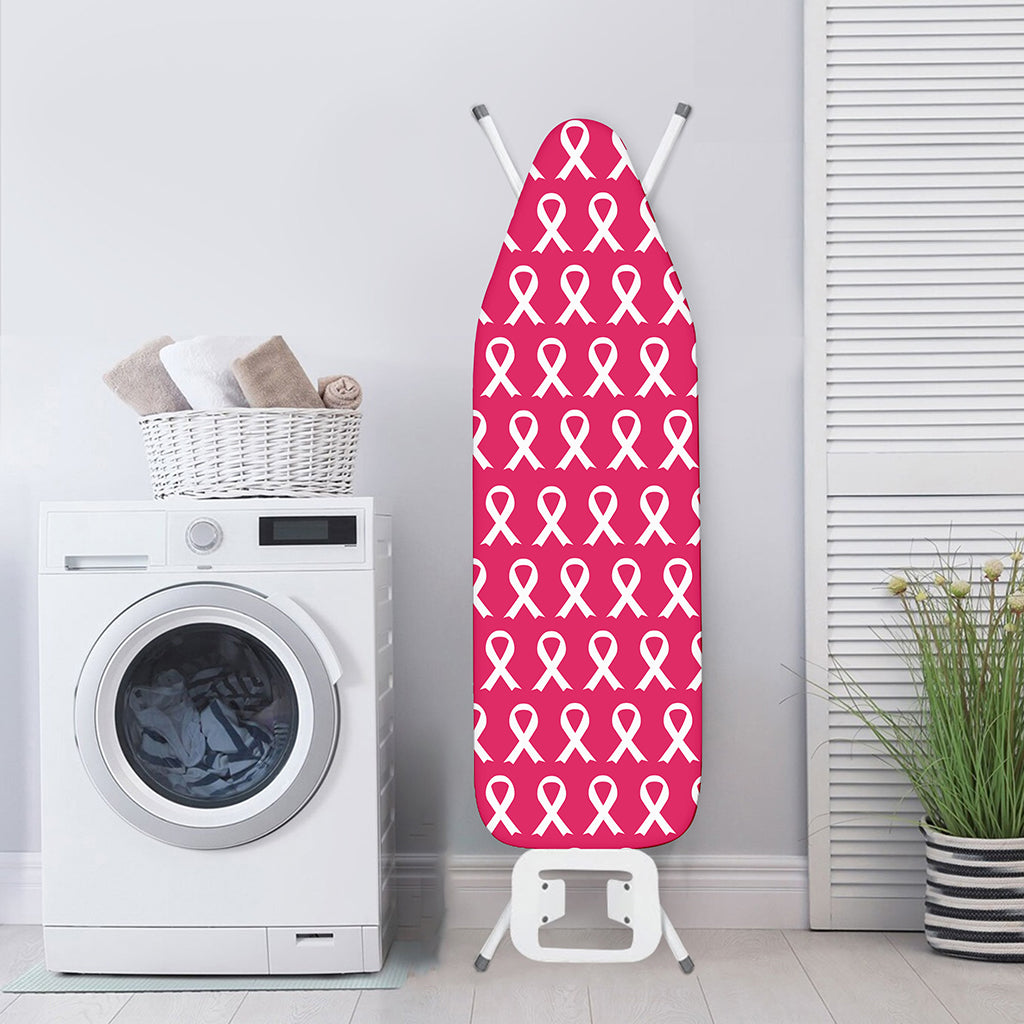 White And Pink Breast Cancer Print Ironing Board Cover