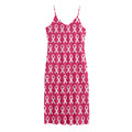 White And Pink Breast Cancer Print Jersey Midi Cami Dress