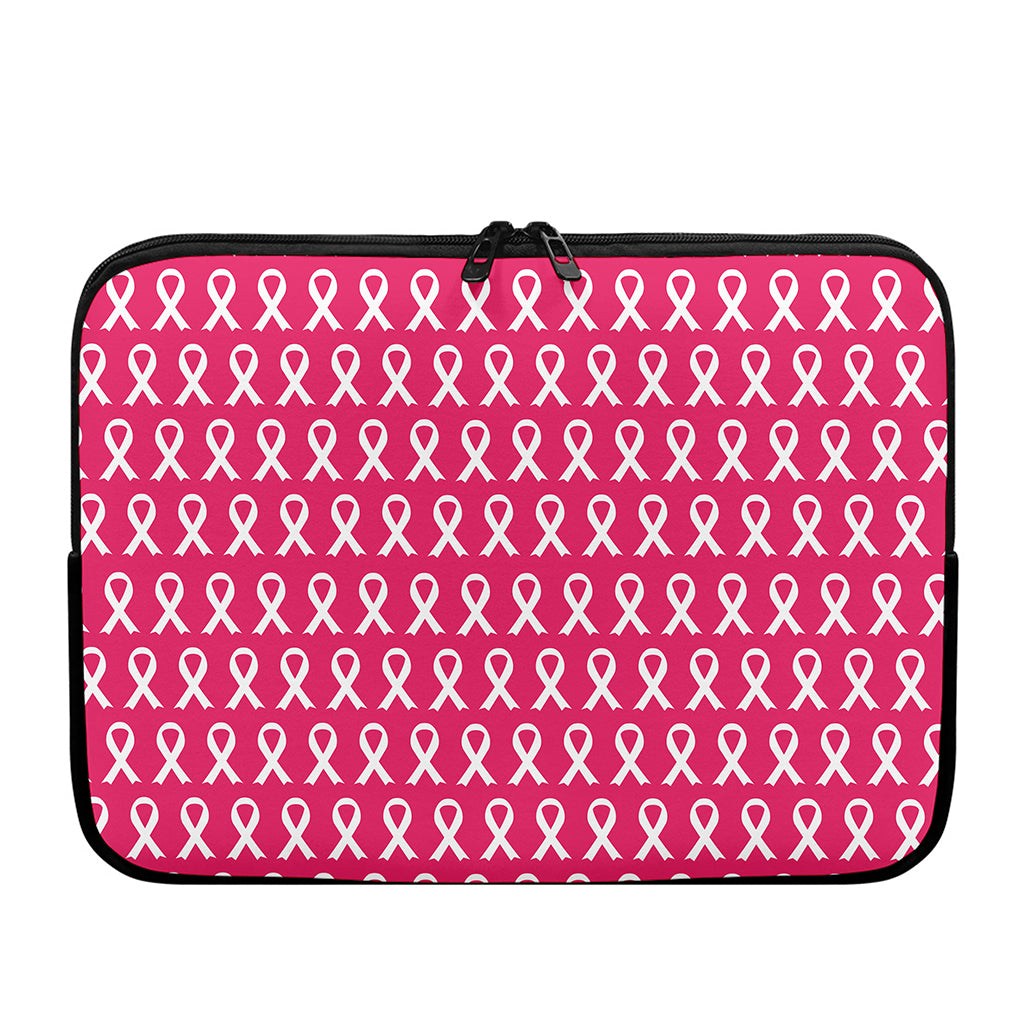 White And Pink Breast Cancer Print Laptop Sleeve