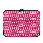 White And Pink Breast Cancer Print Laptop Sleeve