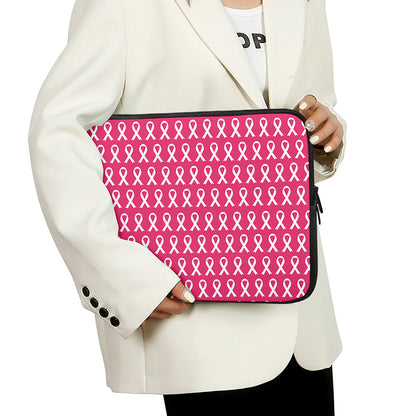 White And Pink Breast Cancer Print Laptop Sleeve
