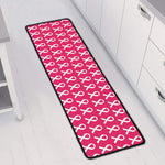 White And Pink Breast Cancer Print Long Kitchen Mat