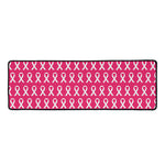 White And Pink Breast Cancer Print Long Kitchen Mat