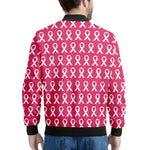 White And Pink Breast Cancer Print Men's Bomber Jacket