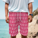 White And Pink Breast Cancer Print Men's Cargo Shorts