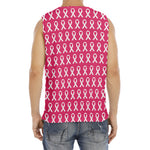 White And Pink Breast Cancer Print Men's Fitness Tank Top