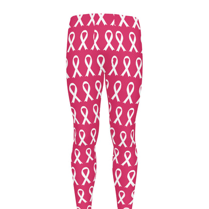 White And Pink Breast Cancer Print Men's leggings