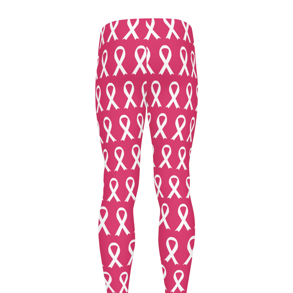 White And Pink Breast Cancer Print Men's leggings