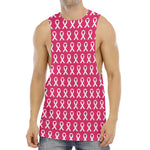 White And Pink Breast Cancer Print Men's Muscle Tank Top