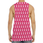 White And Pink Breast Cancer Print Men's Muscle Tank Top