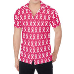 White And Pink Breast Cancer Print Men's Shirt
