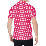 White And Pink Breast Cancer Print Men's Shirt