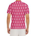 White And Pink Breast Cancer Print Men's Short Sleeve Rash Guard