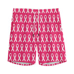 White And Pink Breast Cancer Print Men's Sports Shorts