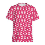 White And Pink Breast Cancer Print Men's Sports T-Shirt