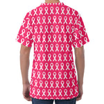 White And Pink Breast Cancer Print Men's Velvet T-Shirt