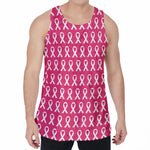 White And Pink Breast Cancer Print Men's Velvet Tank Top
