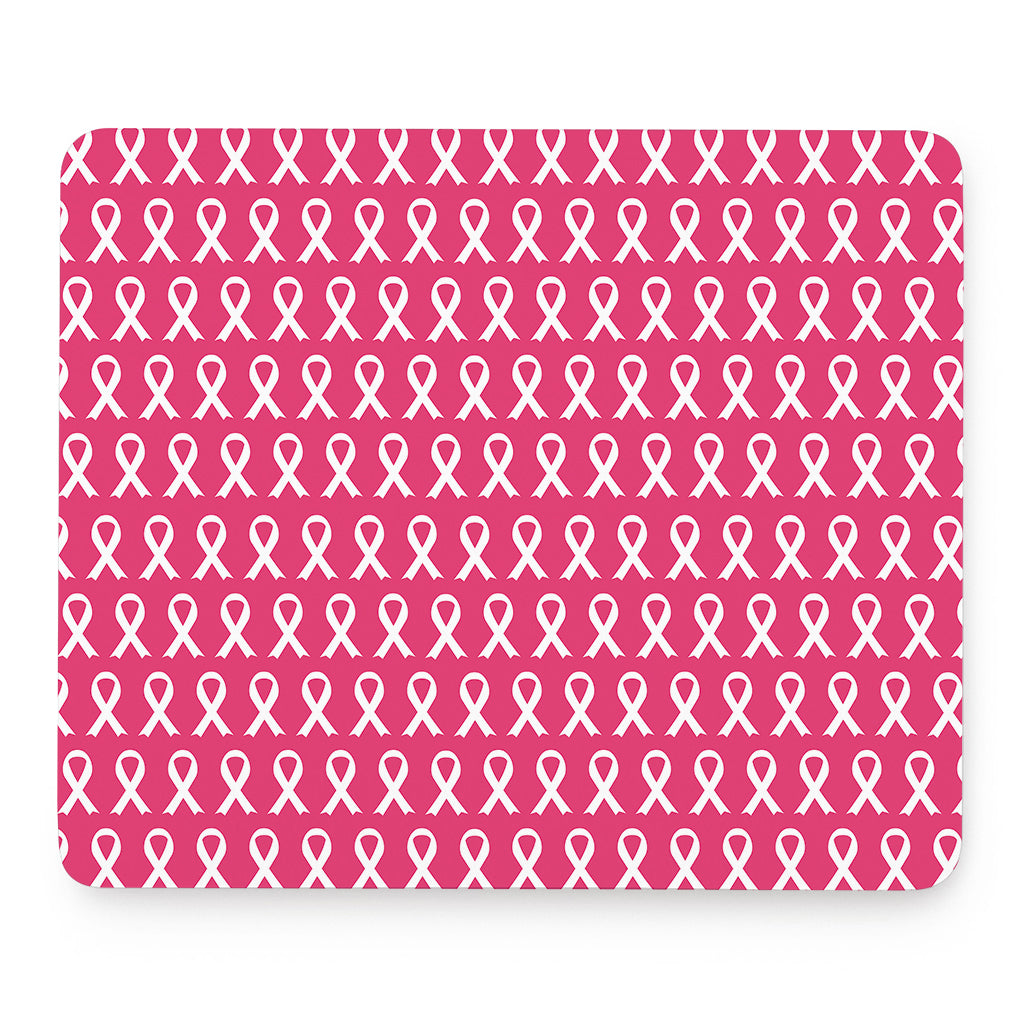 White And Pink Breast Cancer Print Mouse Pad