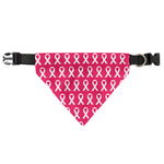 White And Pink Breast Cancer Print Over The Collar Dog Bandana