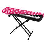 White And Pink Breast Cancer Print Piano Keyboard Cover