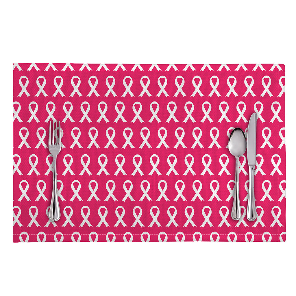 White And Pink Breast Cancer Print Placemat