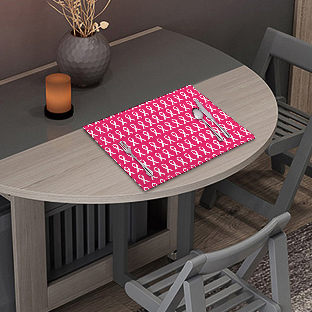 White And Pink Breast Cancer Print Placemat